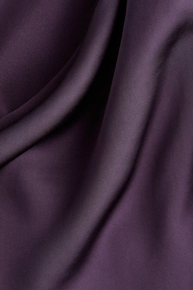 Scarf-Detail Satin Top