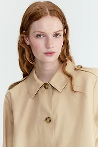 Trench-Look Cotton Jacket