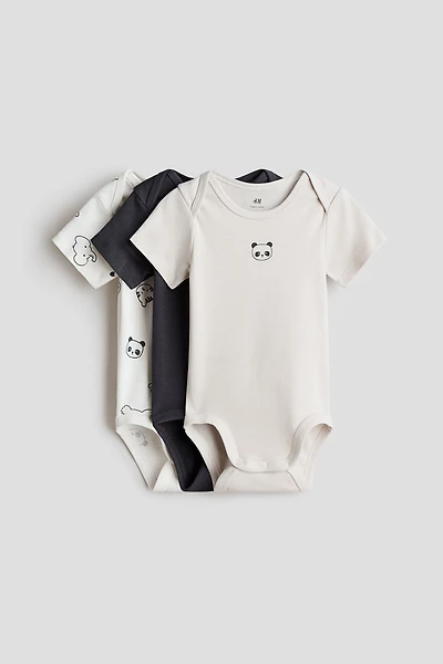 3-pack Cotton Bodysuits with Lap Shoulders