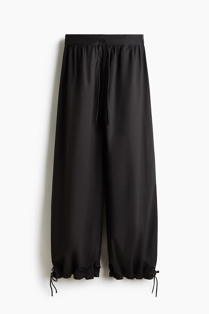 Balloon-Leg Poplin Pants