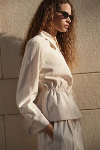 Peplum Shirt with Zipper