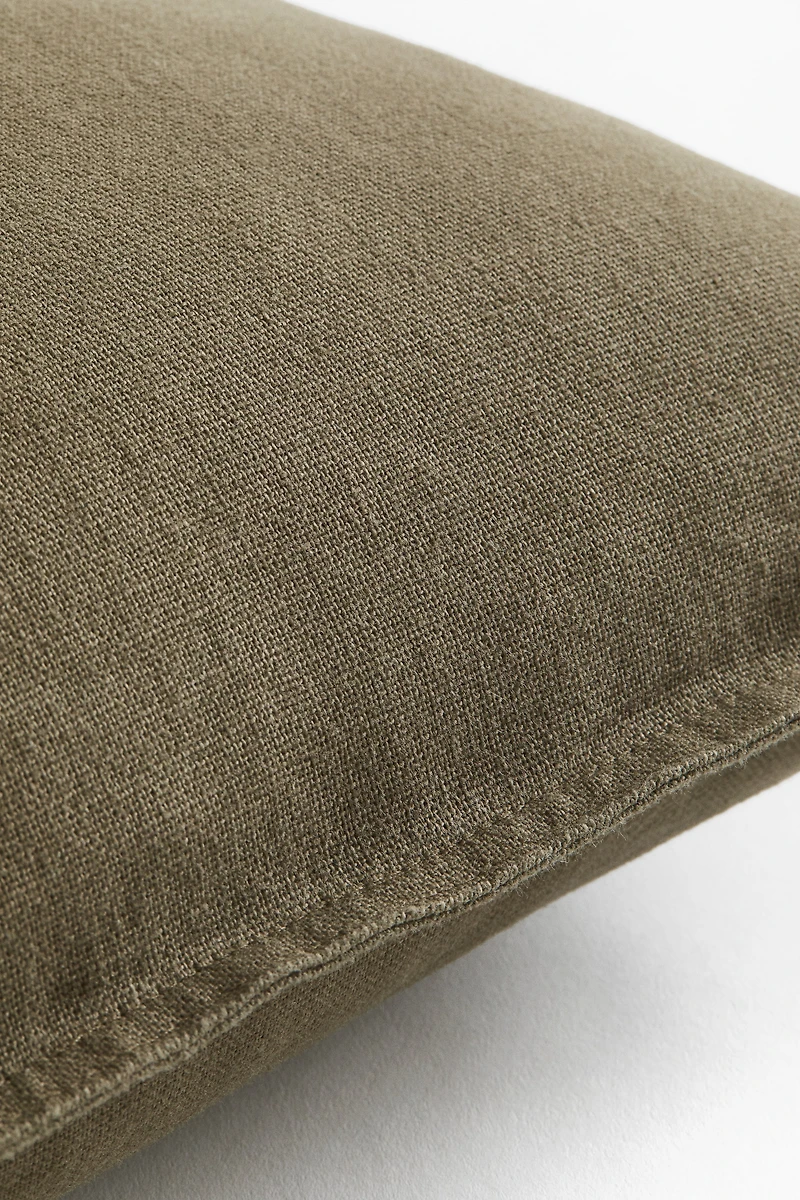 Housse de coussin en lin mélangé