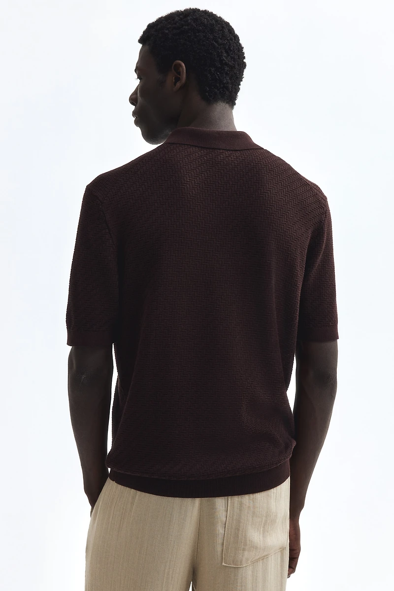 Slim-Fit Textured Polo Shirt