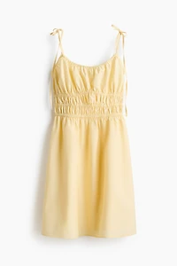 Cotton Dress with Tie-Top Shoulder Straps