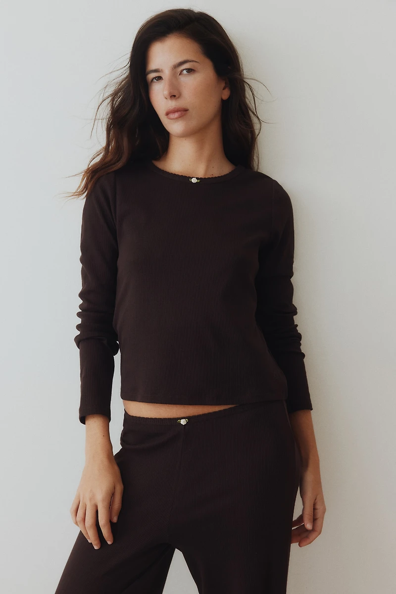 Pyjama en jersey côtelé