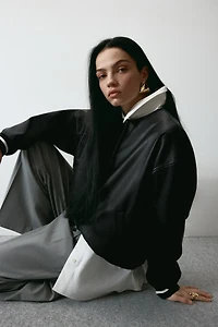 Coated bomber jacket