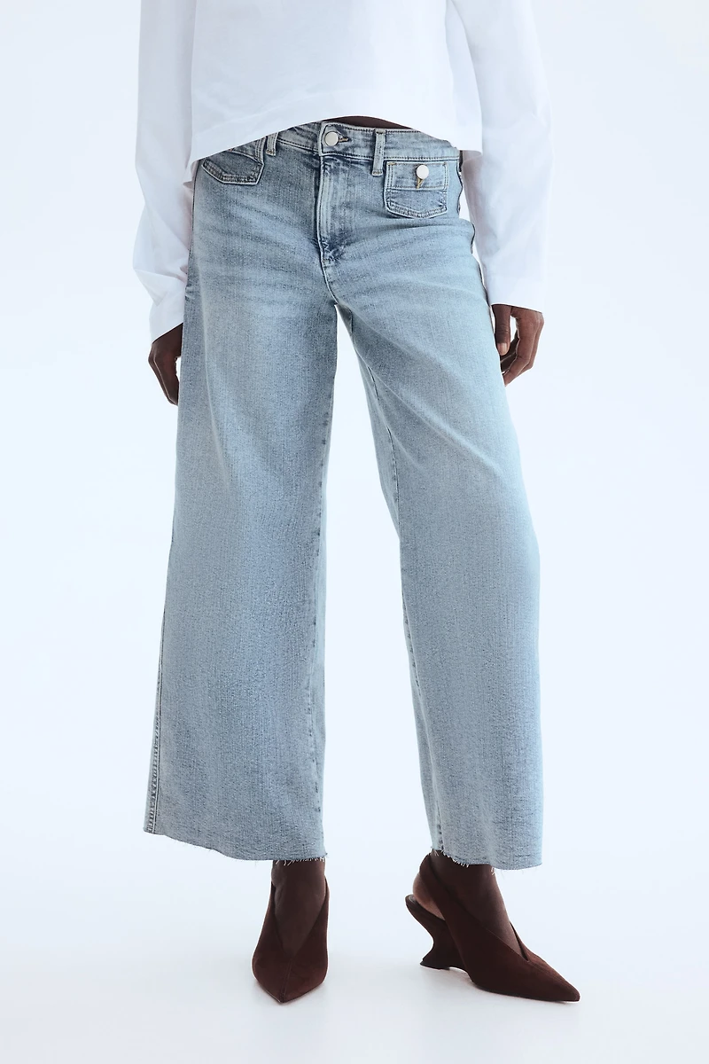 Wide High Waist Ankle Jeans