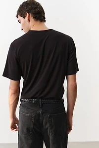 Slim-Fit Ribbed T-Shirt