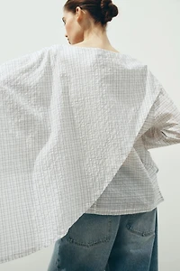 Blouse en crépon avec cape