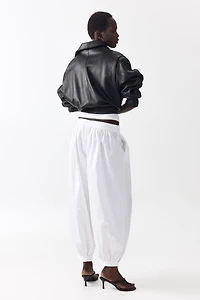 Cotton Balloon-Leg Pants