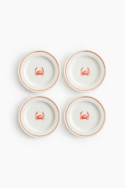 4-Pack Small Porcelain Plates