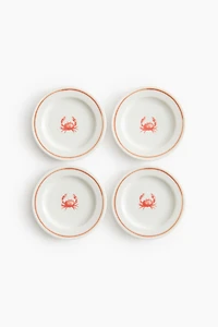 4-Pack Small Porcelain Plates