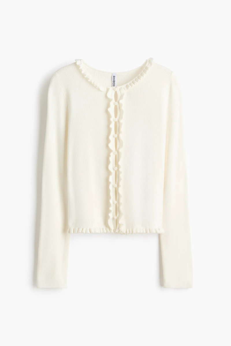 Ruffle-Trimmed Cardigan