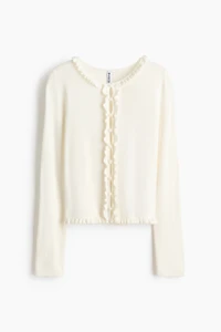 Ruffle-Trimmed Cardigan