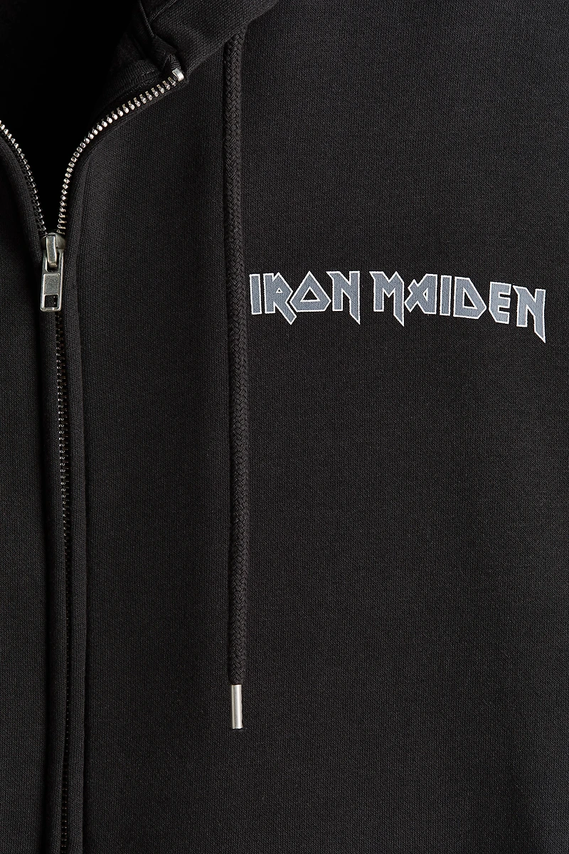 Loose-Fit Printed Hooded Jacket