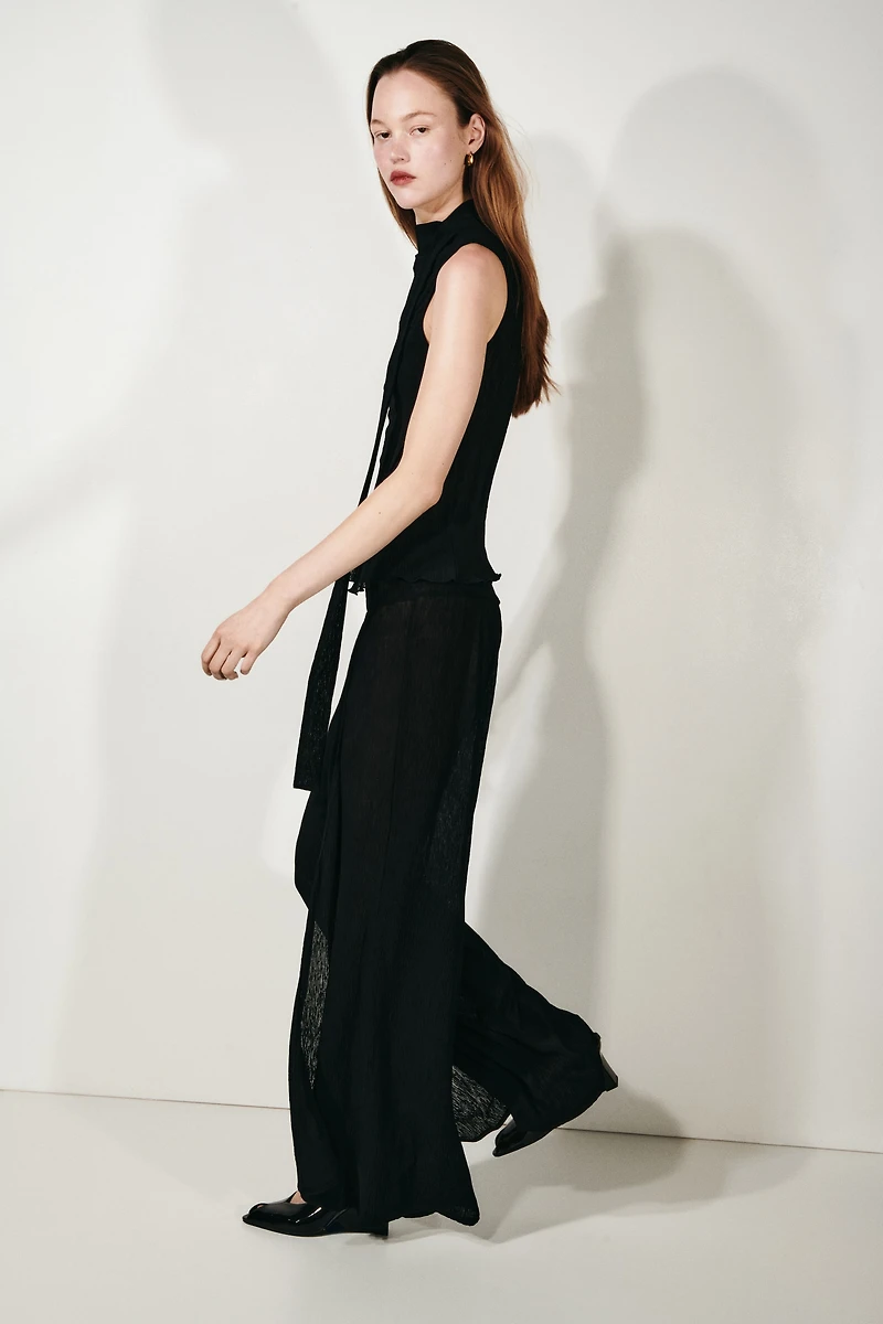 Crinkled Wrapover Pants