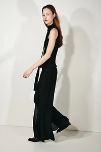 Crinkled Wrapover Pants