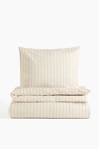 Ensemble de couette lit simple à motif rayé