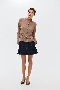 Mock Turtleneck Cardigan