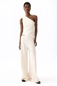 Textured Cotton Pull-On Pants