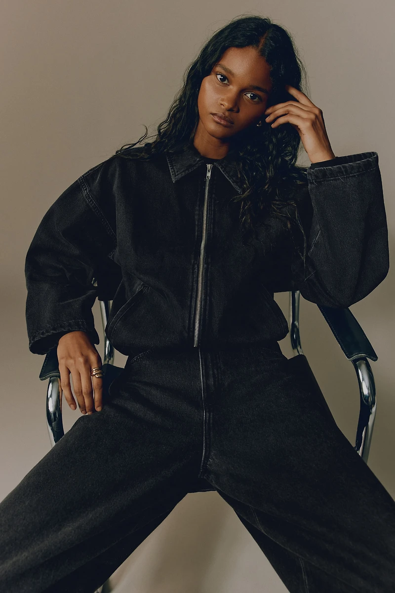 Denim Jacket with Collar