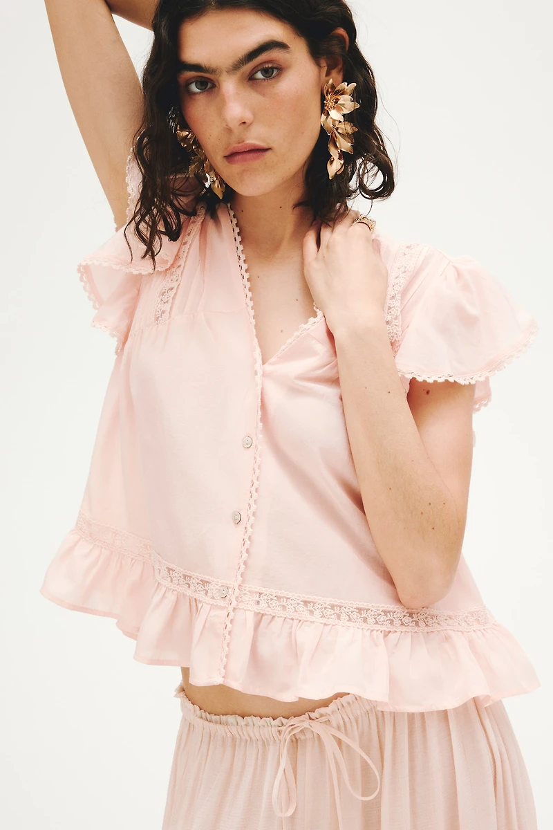 Blouse avec dentelle