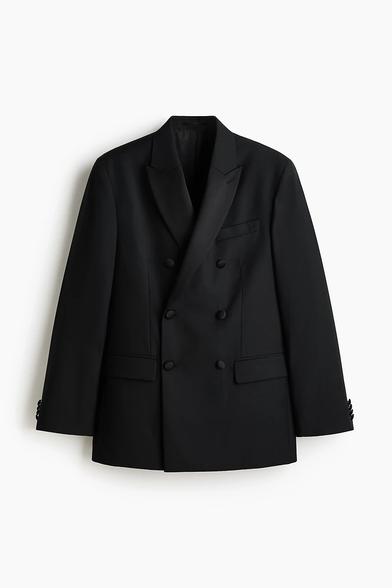 Relaxed-Fit Wool-Blend Tuxedo Jacket