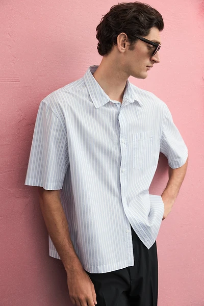 Regular-Fit Boxy Poplin Shirt
