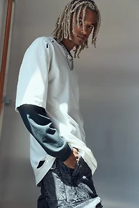 Oversized Fit Distressed-Look T-shirt