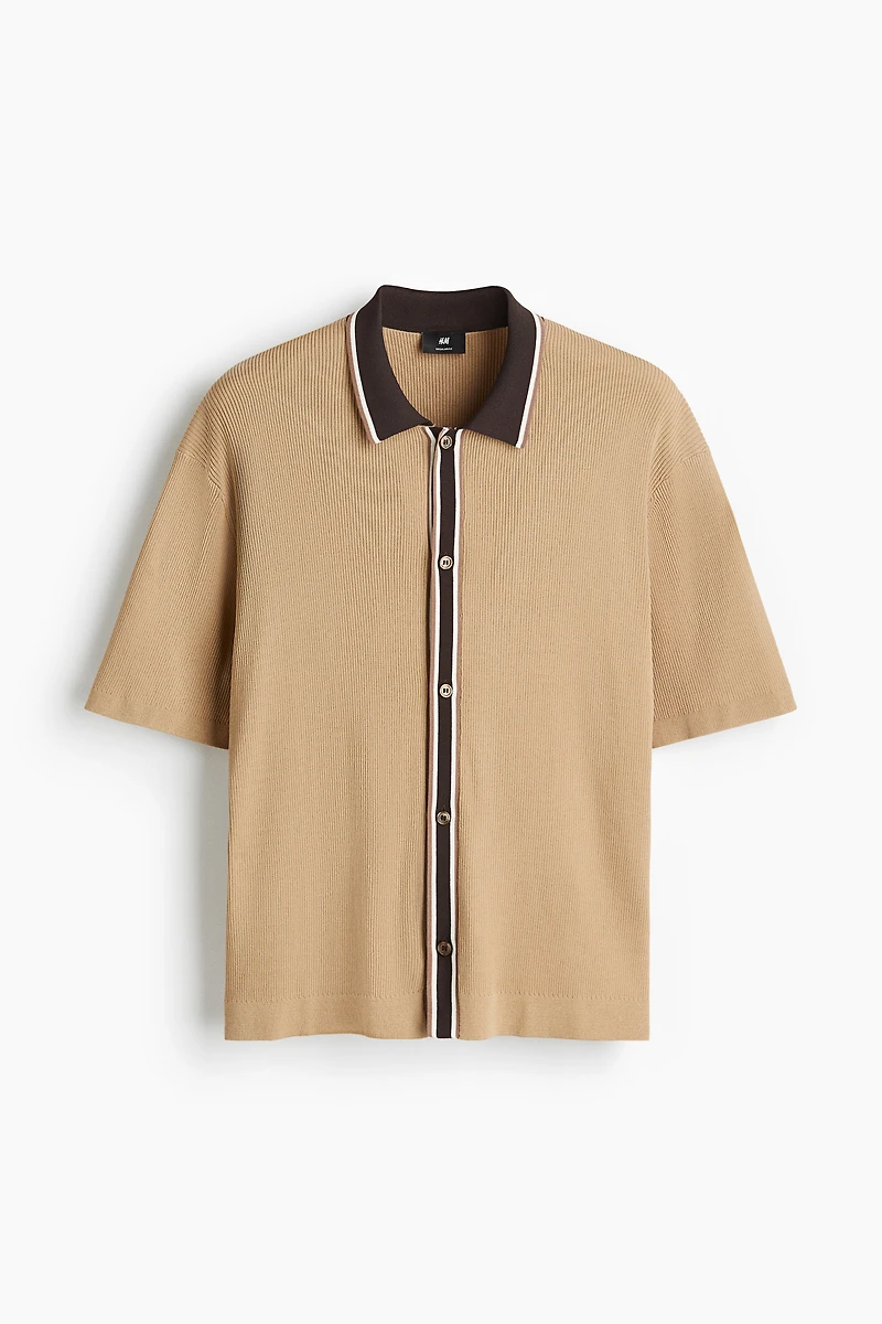 Regular-Fit Rib-Knit Shirt