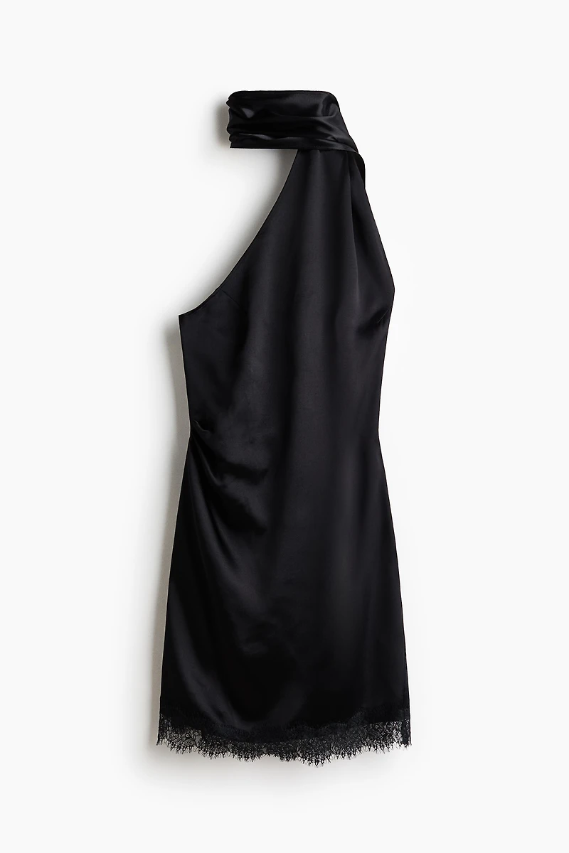 Sleeveless Scarf-Detail Dress