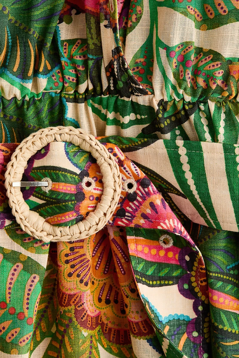 Cotton Dress with Belt