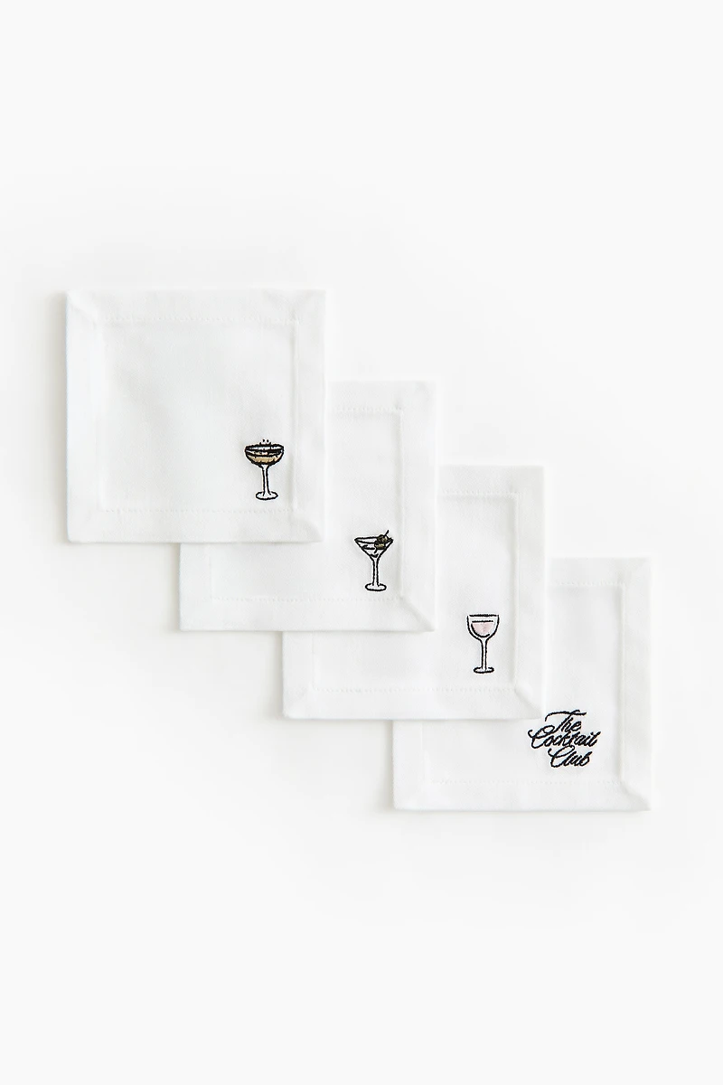 4-Pack Embroidered Coasters