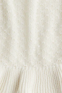 Ruffle-Trimmed Pointelle-Knit Top