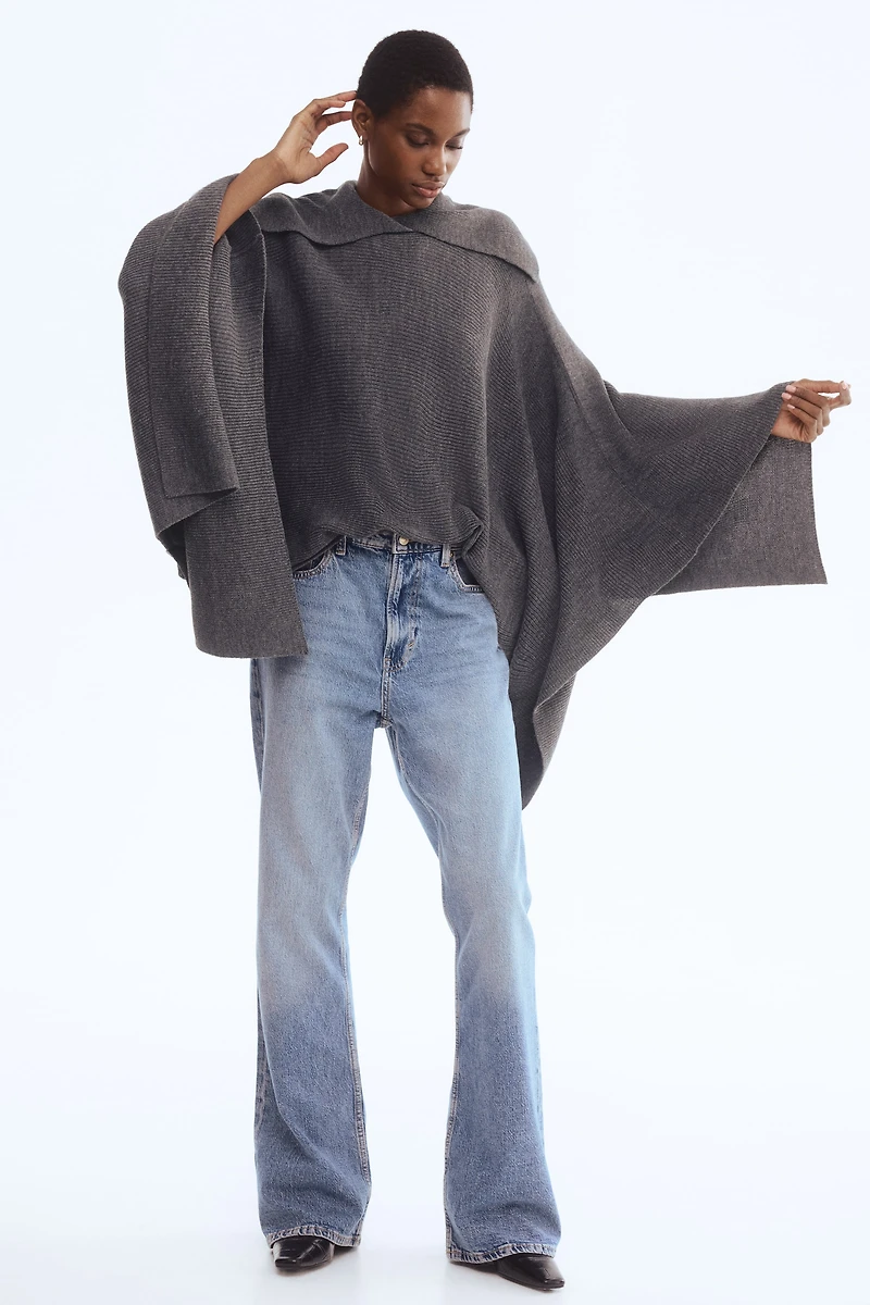 Rib-Knit Cape