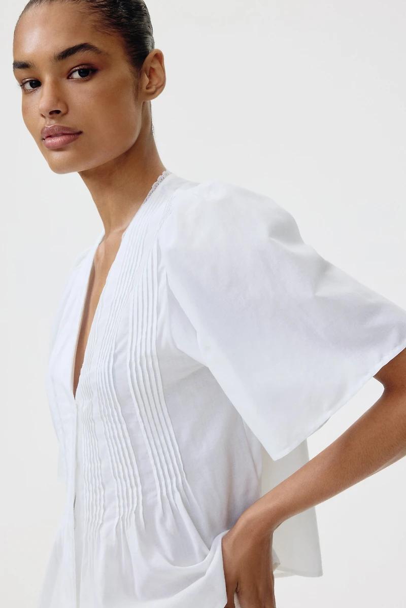 Blouse à plis nervure