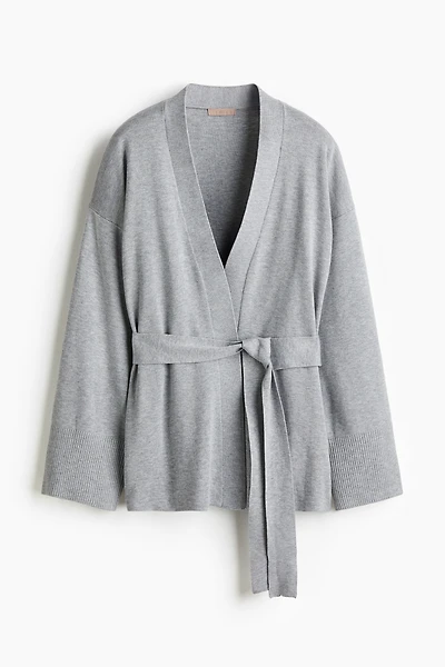 Knit Tie-Belt Cardigan