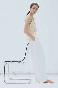 Lace-Trimmed Pintucked Top