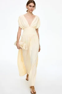 Draped Drawstring-Detail Dress