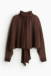 Tie-Neck Chiffon Blouse