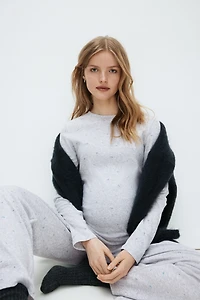 MAMA Pyjama en jersey pointelle