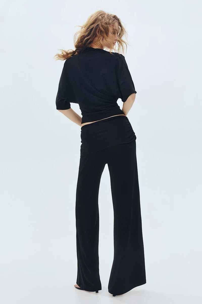 Draped Fine-Knit Pants