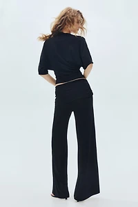 Draped Fine-Knit Pants