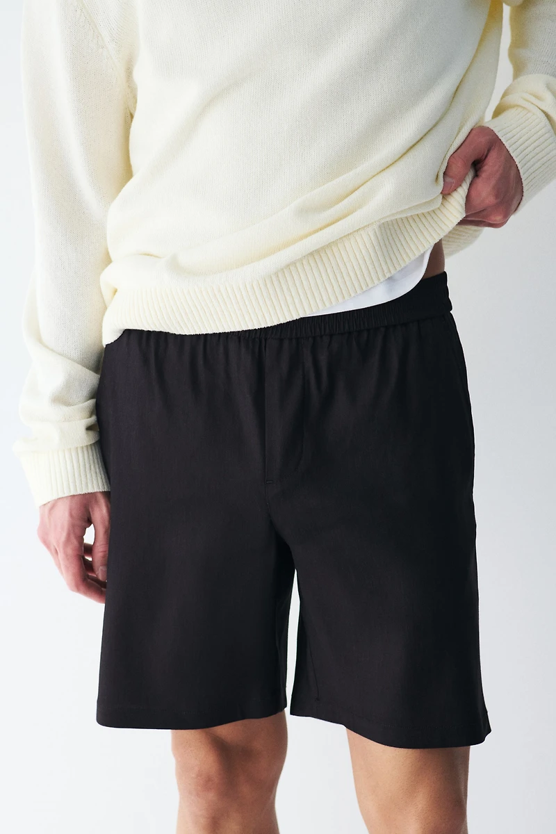 Easy Care Relaxed-Fit Linen-Blend Shorts