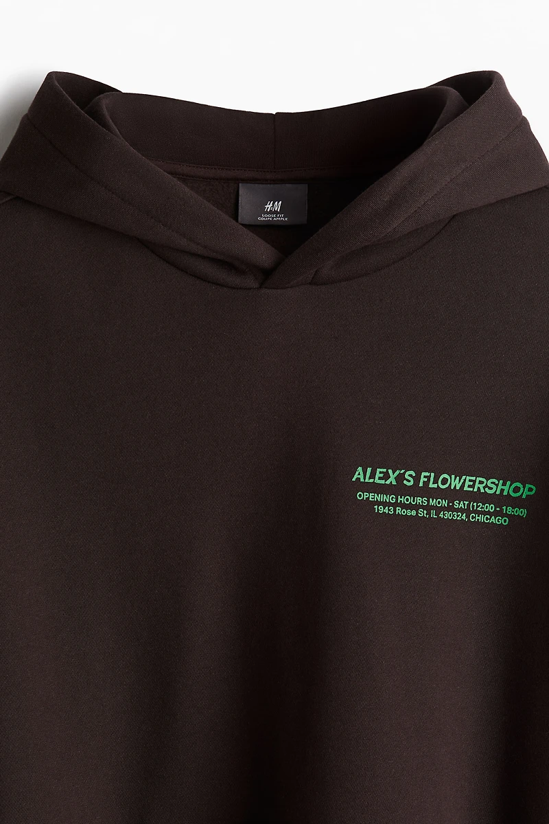 Loose Fit Printed Hoodie