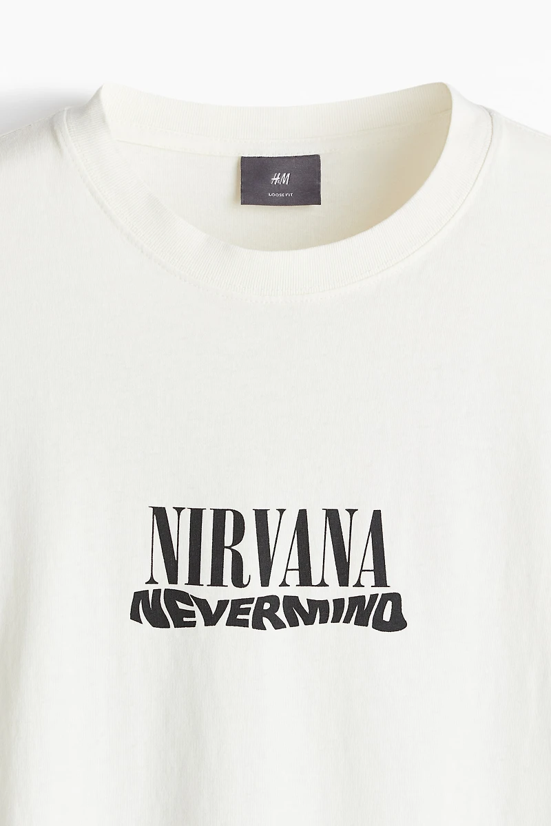 Loose Fit Vintage-Look Printed T-Shirt