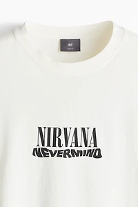 Loose Fit Vintage-Look Printed T-Shirt