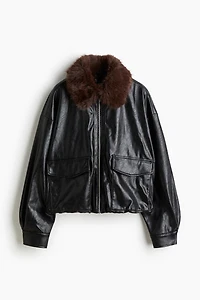 Veste avec col duveteux