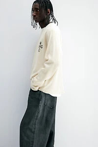 T-shirt gaufré classique à manches longues