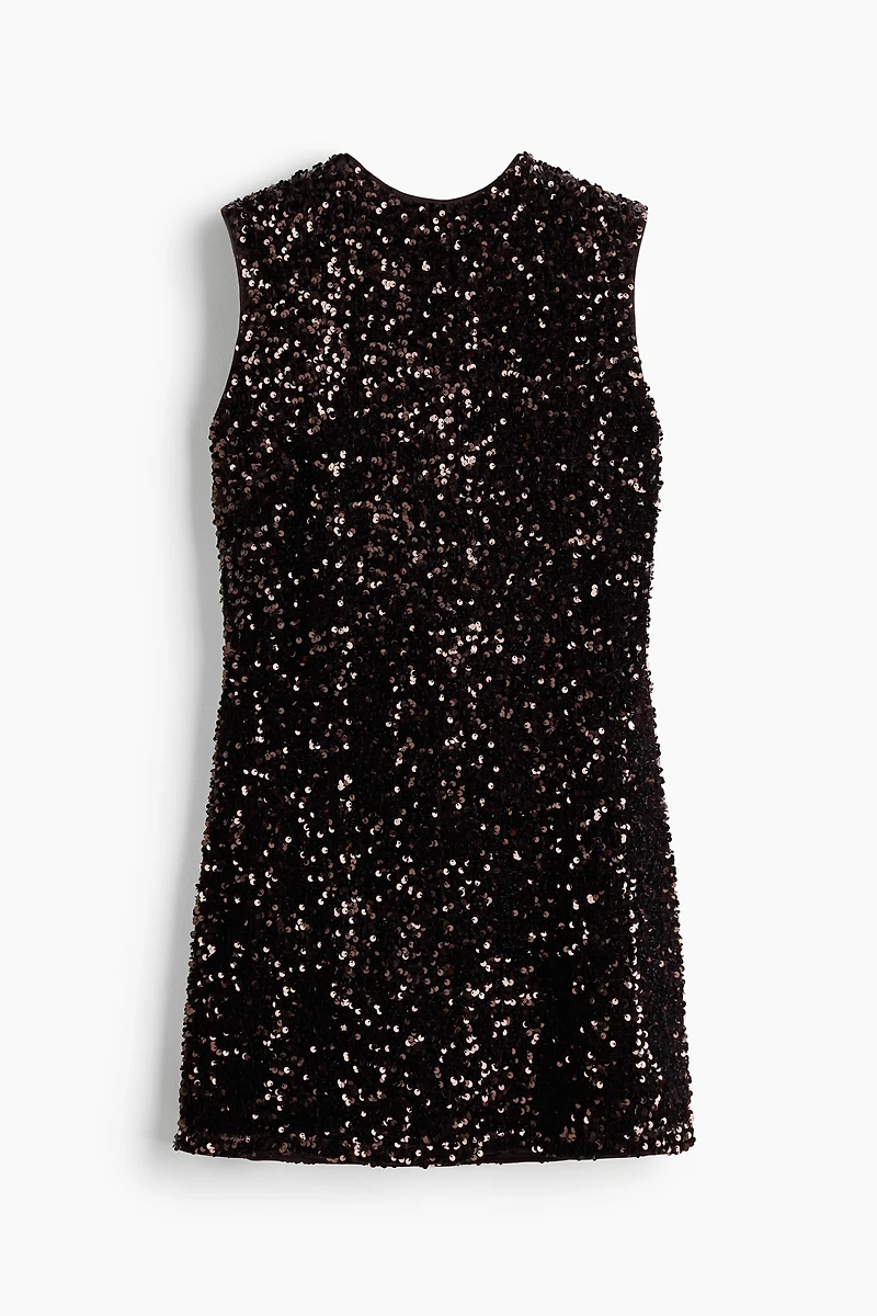 Bow-Detail Sequined Dress